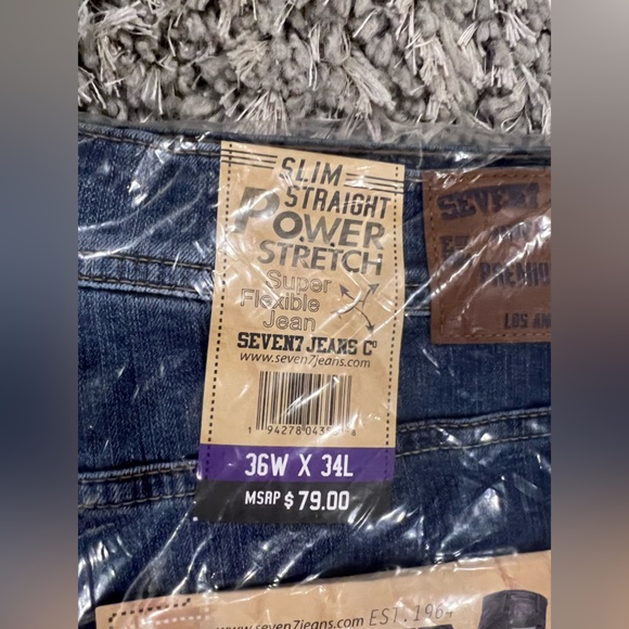 NWT Seven jeans. Men’s super stretch, power straight. 36x34 - Picture 9 of 9